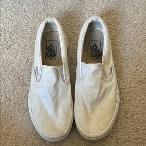Vans White Slip-On Sneakers